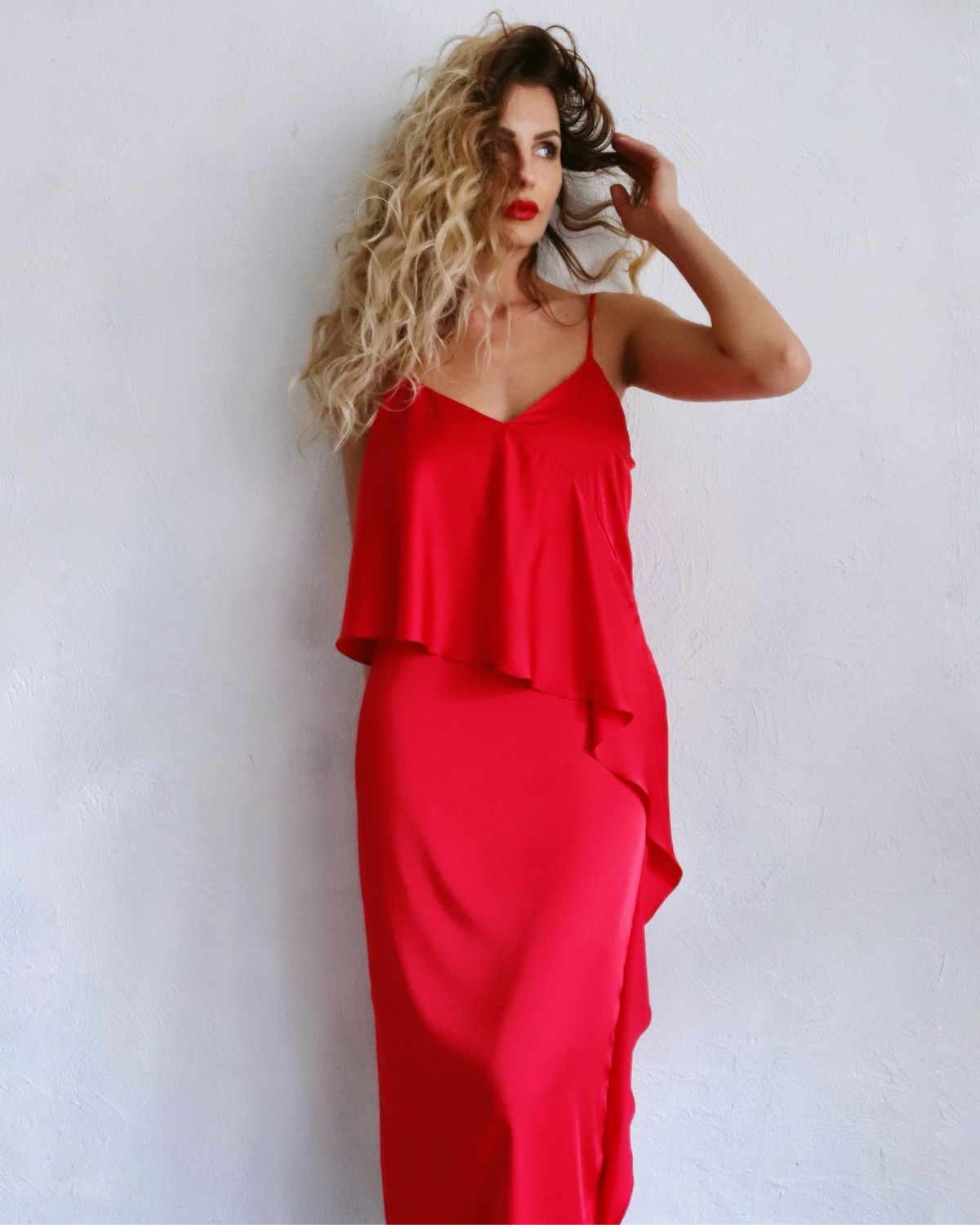 Красное Платье С Оборками