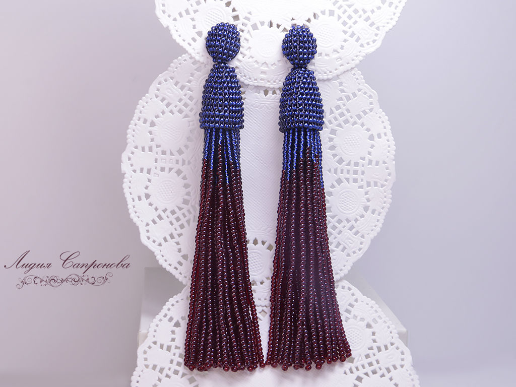 Серьги оскар из бисера Серьги оскар из бисера