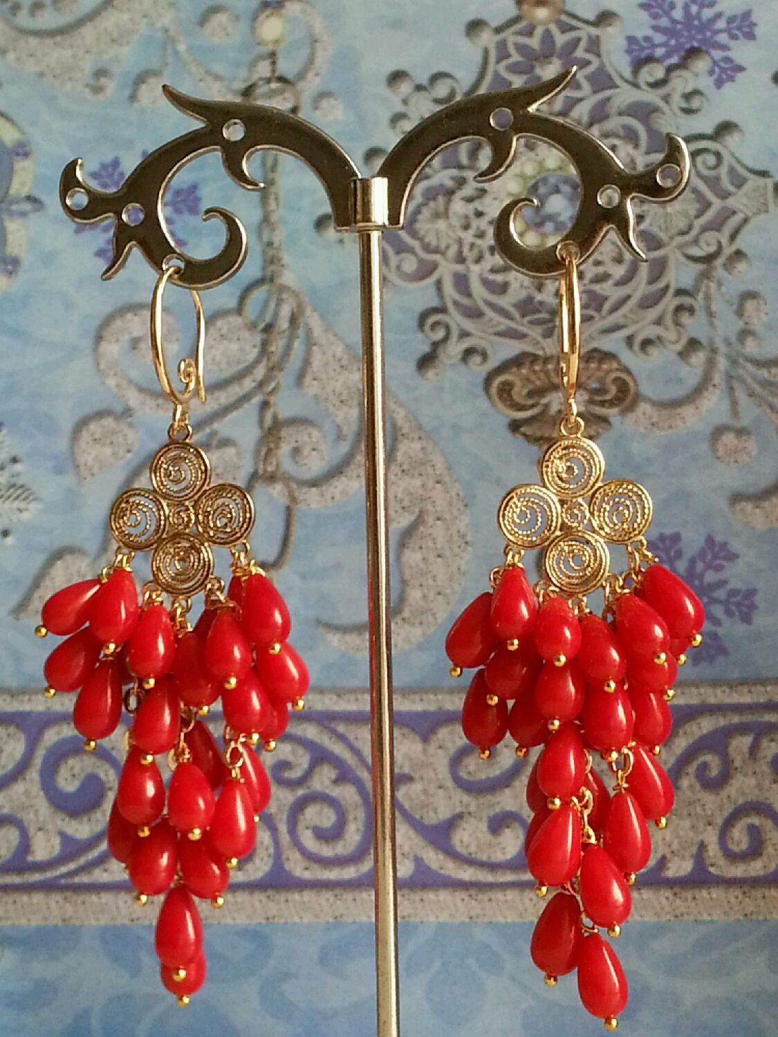 Серьги из коралла своими руками Серьги из коралла своими руками