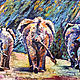 Interior painting in the style of van Gogh elephant Family. Pictures. Vladyart. Online shopping on My Livemaster.  Фото №2
