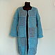 Order Knitted turquoise coat ' Favorite turquoise'. vyazanaya6tu4ka. Livemaster. . Coats Фото №3