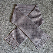 Аксессуары handmade. Livemaster - original item A wide scarf knitted from sheep wool, brown. Handmade.