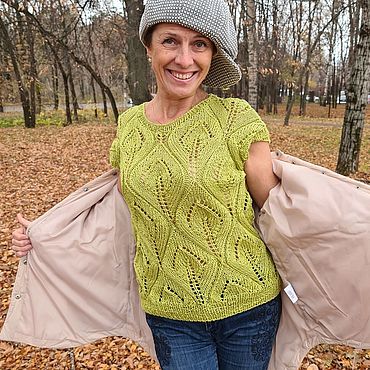 Одежда ручной работы. Ярмарка Мастеров - ручная работа Пуловеры: Листья. Handmade.