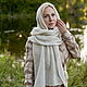  Stole scarf white knitted kid mohair, Scarves, Cheboksary,  Фото №1