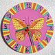 Order Wall clock pink Butterfly. Clocks for Home (Julia). Livemaster. . Watch Фото №3