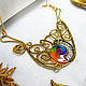 Brass wire wrapped necklace "Rainbow lace". Necklace. IVA rainbow art. My Livemaster. Фото №5