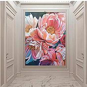 Картины и панно handmade. Livemaster - original item Interior Oil painting on Canvas Peonies Flower Painting.. Handmade.