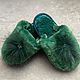 Mouton slippers 33 size green, Footwear for childrens, Moscow,  Фото №1