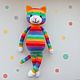 Rainbow cat knitted Soft toy. Stuffed Toys. sunnytoys-gifts. My Livemaster. Фото №5