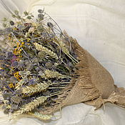 Цветы и флористика handmade. Livemaster - original item Bouquets of thistle-wheat No. №2. Handmade.
