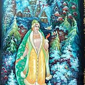 Картины и панно handmade. Livemaster - original item The snow maiden.The decorative panels.Lacquer miniature. Handmade.