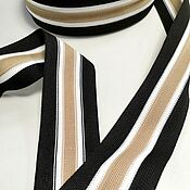 Материалы для творчества handmade. Livemaster - original item Braid: Lampas are black with white and beige stripes. Handmade.