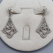 Украшения handmade. Livemaster - original item A copy of the product Silver earrings with cubic zirconia. Handmade.