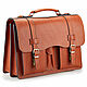 Leather briefcase 'Lawyer' (red), Brief case, St. Petersburg,  Фото №1