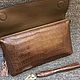 Order Crocodile leather clutch bag in brown!. SHOES&BAGS. Livemaster. . Man purse Фото №3
