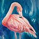 Paradise flamingo watercolor painting, beautiful bird painting. Pictures. marselart. My Livemaster. Фото №5