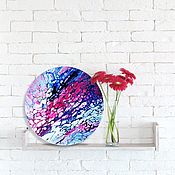 Painting from epoxy resin-Peony. 70 by 70 cm