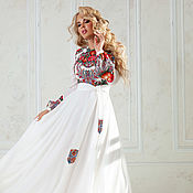 Одежда handmade. Livemaster - original item dresses: White Maxi dress Ladoga. Handmade.