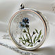 Transparent large round pendant with real blue forget-me-nots. Pendant. Creative workshop. Online shopping on My Livemaster.  Фото №2