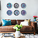 'Azure dream with shades of gray ' large set on the wall. Decorative plates. Art by Tanya Shest. My Livemaster. Фото №4