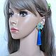 Earrings-brush: Earrings brush Flower blue Pusey. Tassel earrings. elena (luxus-stil). Online shopping on My Livemaster.  Фото №2