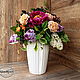 Bouquet in a white vase of polymer clay, Flowers, Orel,  Фото №1