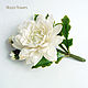 Barrette 'White chrysanthemum' made of polymer clay. Hairpins. Mozza-Flowers. My Livemaster. Фото №5