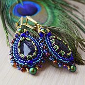 Украшения handmade. Livemaster - original item Peacock Feather Earrings
