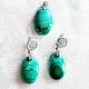 Malachite set - earrings and pendant. Jewelry Sets. Good fairies. Online shopping on My Livemaster.  Фото №2