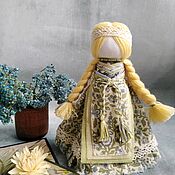Подарочный набор: куколка на счастье и букетик из сухоцветов