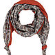 Двойной комбинированный шарф-долька с узелками 