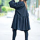 Black cotton tunic dress with flounces - TU0458CT. Tunics. EUG fashion. Интернет-магазин Ярмарка Мастеров.  Фото №2
