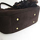 Bag with clasp women's brown genuine suede with a flower. Clasp Bag. Irina Vladi. My Livemaster. Фото №6