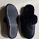 Black sheepskin leather Slippers, Slippers, Moscow,  Фото №1