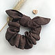 Fabric volume elastic band for hair, chocolate color, Scrunchy, Kaliningrad,  Фото №1