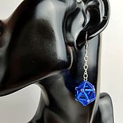 Украшения handmade. Livemaster - original item Blue Geometry Earrings Long Hanging. Handmade.