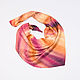 Orange silk scarf, jacquard. Shawls1. ArtBeklov. My Livemaster. Фото №4