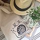 A shopper bag made of homespun fabric with a print snail, Shopper, Moscow,  Фото №1