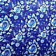 Fabric satin Gzhel flowers on blue. Fabric. SLAVYANKA. My Livemaster. Фото №5