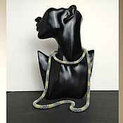 Украшения handmade. Livemaster - original item Green Long Beads Harness Crocheted 1m. Handmade.