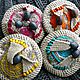 Crochet brooch "ETNO"  with wooden beads, Brooches, Riga,  Фото №1