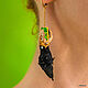 Earrings 'Fast Food and the crow' Asymmetric earrings. Earrings. Coffeelena. Online shopping on My Livemaster.  Фото №2