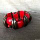 Wide bracelet made of natural stones. Red bracelet Bohemian. Cuff bracelet. Treasures Of Aphrodite. Online shopping on My Livemaster.  Фото №2