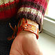 Leather bracelet 'Maple leaves' 25 mm wide. Cuff bracelet. schwanzchen. My Livemaster. Фото №6