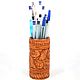 Wooden carved pencil holder, glass for pens and pencils, Pencil holders, Moscow,  Фото №1