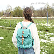 Women's Arlette backpack made of leather and wool