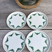 Винтаж handmade. Livemaster - original item Flower pattern plates, 4 PCs., Fettan, Germany. Handmade.