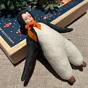Ватная игрушка из ваты «Девочка со снеговиком»