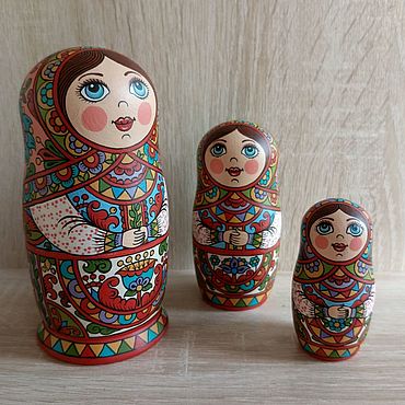 Русский стиль ручной работы. Ярмарка Мастеров - ручная работа Матрёшка трёхместная с ручной росписью. Авторская матрёшка.. Handmade.