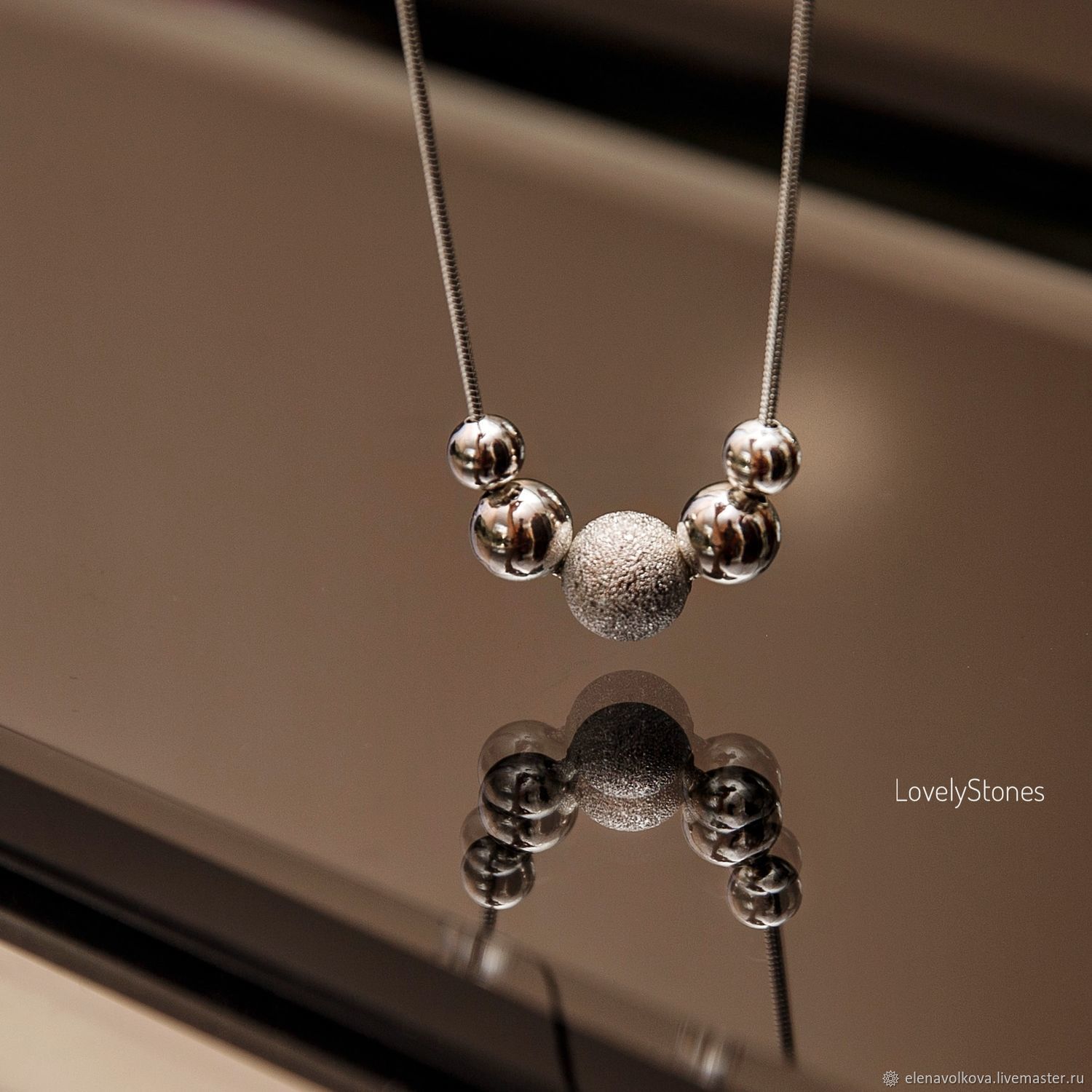 Necklace minimalism balls - stylish decoration for every day, Necklace, Yaroslavl,  Фото №1